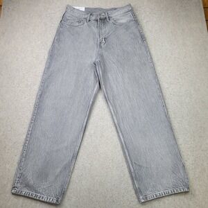 Y2K H&M Baggy Baggy Jeans Mens 29x32 (Fits 30x30) Gray Denim Faded Skater